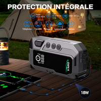 Booster Batterie Voiture 12V 4000A avec Compresseur 150 PSI – 25000mAh LED