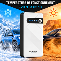 Booster Batterie Voiture 12V 2000A – Démarreur Portable VIARO 44,4Wh