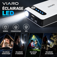Booster Batterie Voiture 12V 2000A – Démarreur Portable VIARO 44,4Wh
