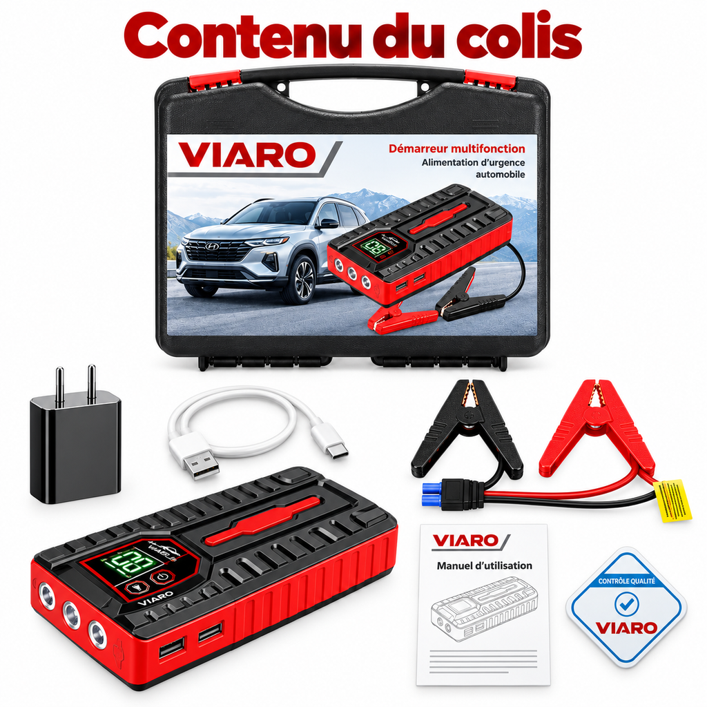 Booster Batterie Voiture 5000A 12V VIARO | Démarreur Portable