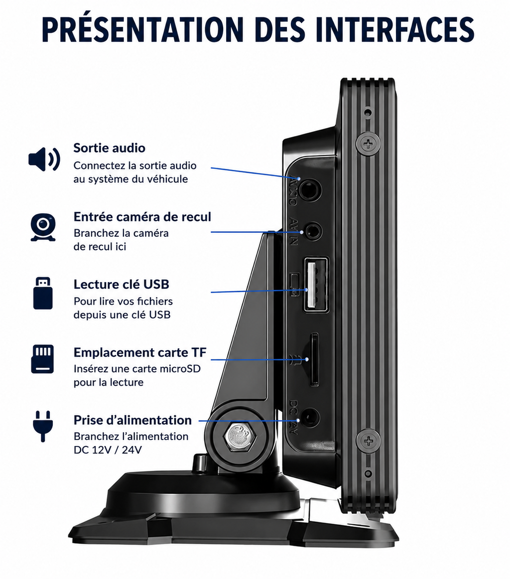 Écran CarPlay Sans Fil 10,26" pour Voiture – Tactile, Bluetooth, GPS & Android Auto