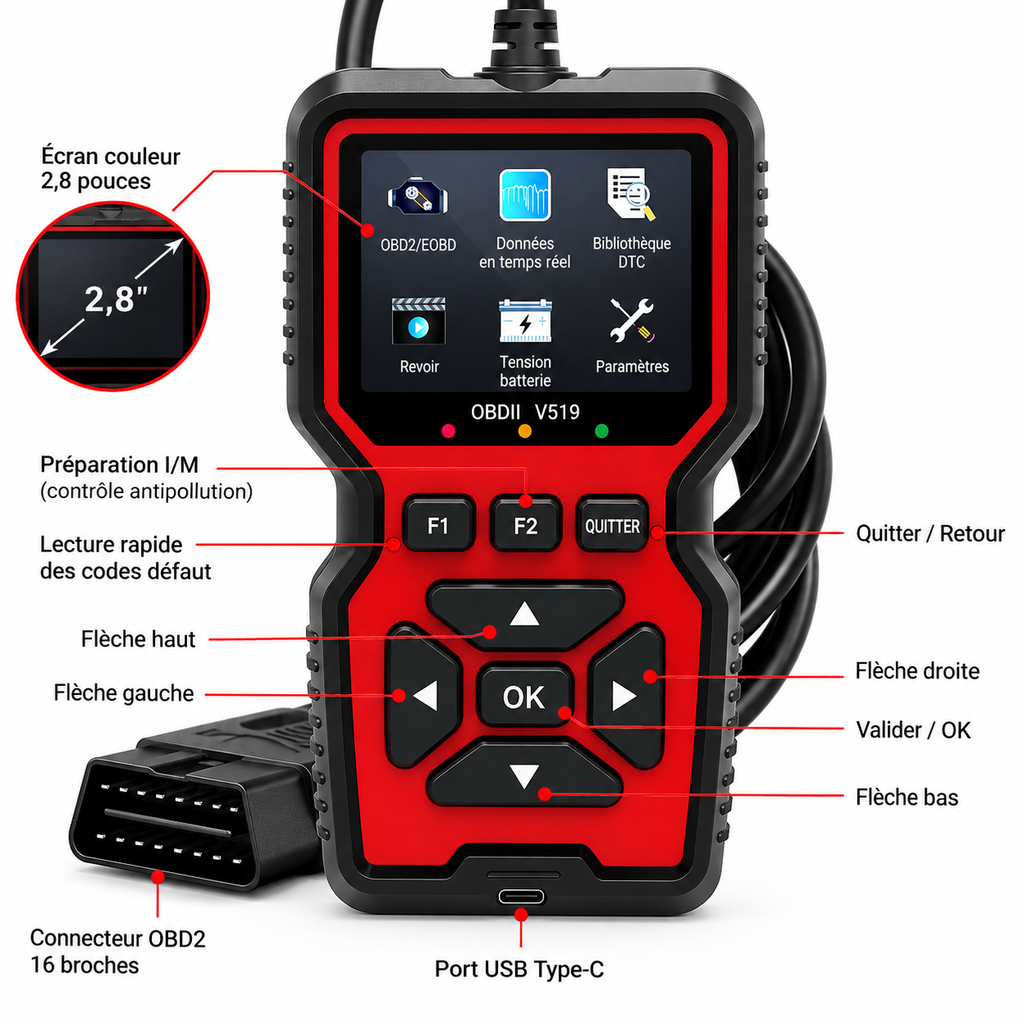 Scanner OBD2 Auto – Diagnostic Moteur & Codes Défaut | Viaro Auto
