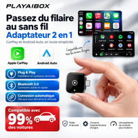 Adaptateur CarPlay Sans Fil & Android Auto – Plug & Play