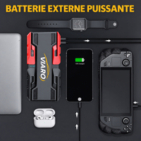 Booster Batterie Voiture 12V 3000A – Démarreur Portable Essence/Diesel USB LED