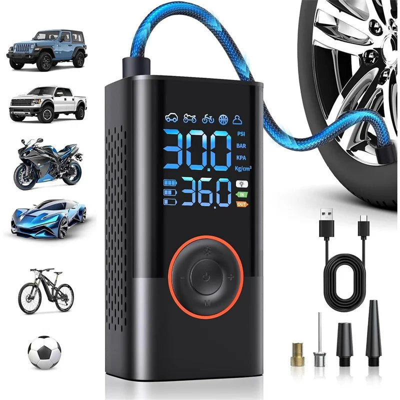 Gonfleur de Pneus Portable 150 PSI VIARO – Compresseur Électrique Sans Fil avec Écran LCD