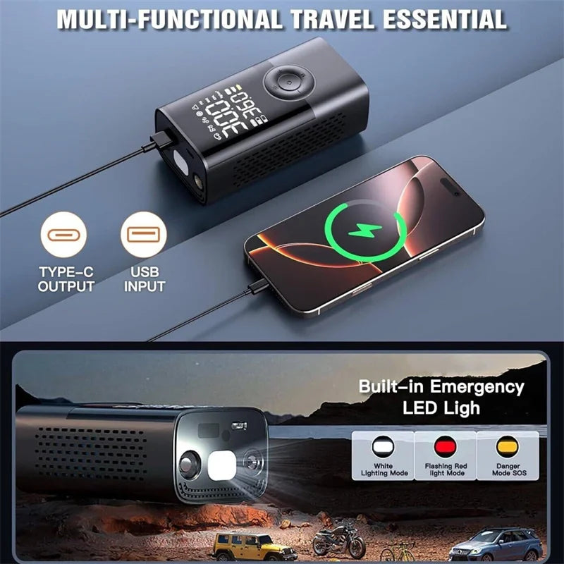 Gonfleur de Pneus Portable 150 PSI VIARO – Compresseur Électrique Sans Fil avec Écran LCD