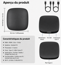 Boîtier CarPlay AI Box Android 13 – CarPlay & Android Auto sans fil