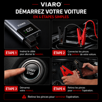 Booster Batterie Portable - VIARO Compact 2800A 12V pour Voiture & Moto