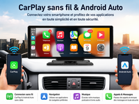 Écran CarPlay Sans Fil 10,26" pour Voiture – Tactile, Bluetooth, GPS & Android Auto