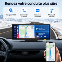 Écran CarPlay Sans Fil 10,26" pour Voiture – Tactile, Bluetooth, GPS & Android Auto