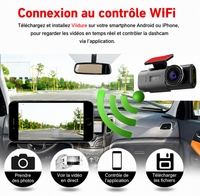 Dashcam 4K VIARO Auto – Double Caméra Avant/Arrière, Wi-Fi, Vision Nocturne & Capteur G