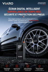 Gonfleur de Pneus Électrique Sans Fil VIARO Auto – Compresseur Portable 30 L/min