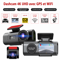 Dashcam 4K VIARO Auto – Double Caméra Avant/Arrière, Wi-Fi, Vision Nocturne & Capteur G