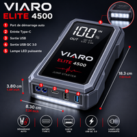 Booster Batterie 4500A 12V – VIARO ELITE pour Voiture, SUV, Moto et Utilitaire