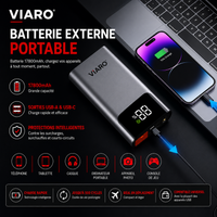 Booster Batterie Portable - VIARO Compact 2800A 12V pour Voiture & Moto