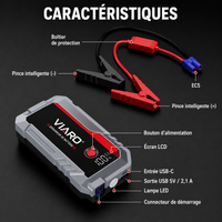 Booster Batterie Voiture VIARO Pro 3000A 25000mAh – Démarreur Portable 12V