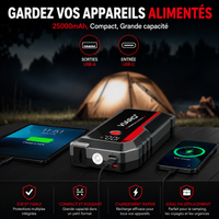 Booster Batterie Voiture VIARO Pro 3000A 25000mAh – Démarreur Portable 12V