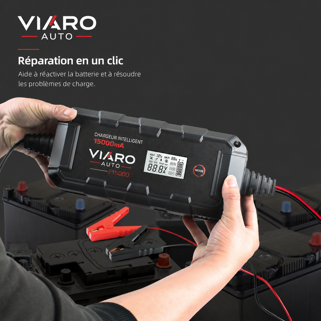 Chargeur de Batterie Intelligent 6V 12V 24V AGM GEL Lithium Auto Moto – VIARO Auto