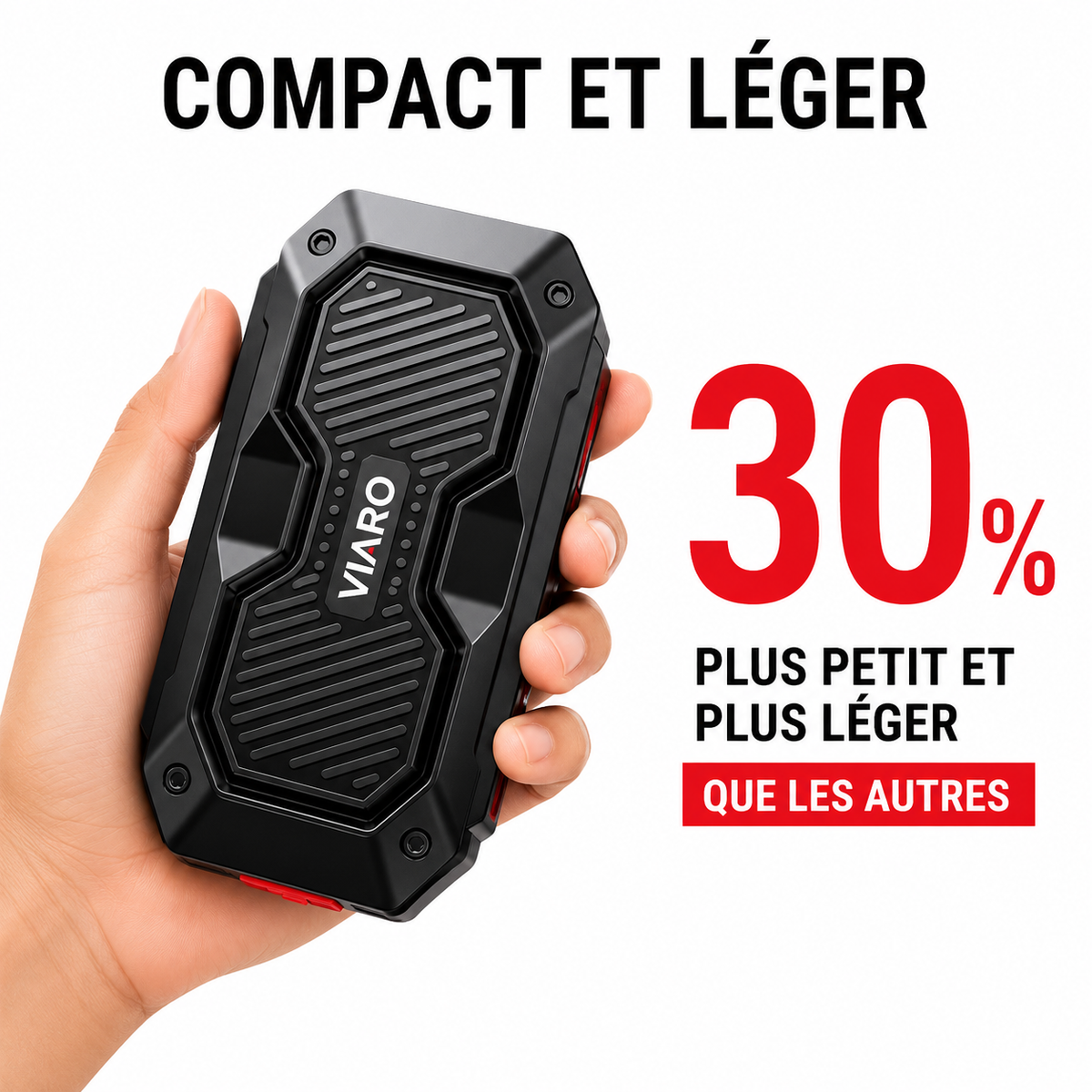 Booster Batterie 4000A 12V USB LED – Démarreur Portable VIARO Fusion pour Voiture et Utilitaire