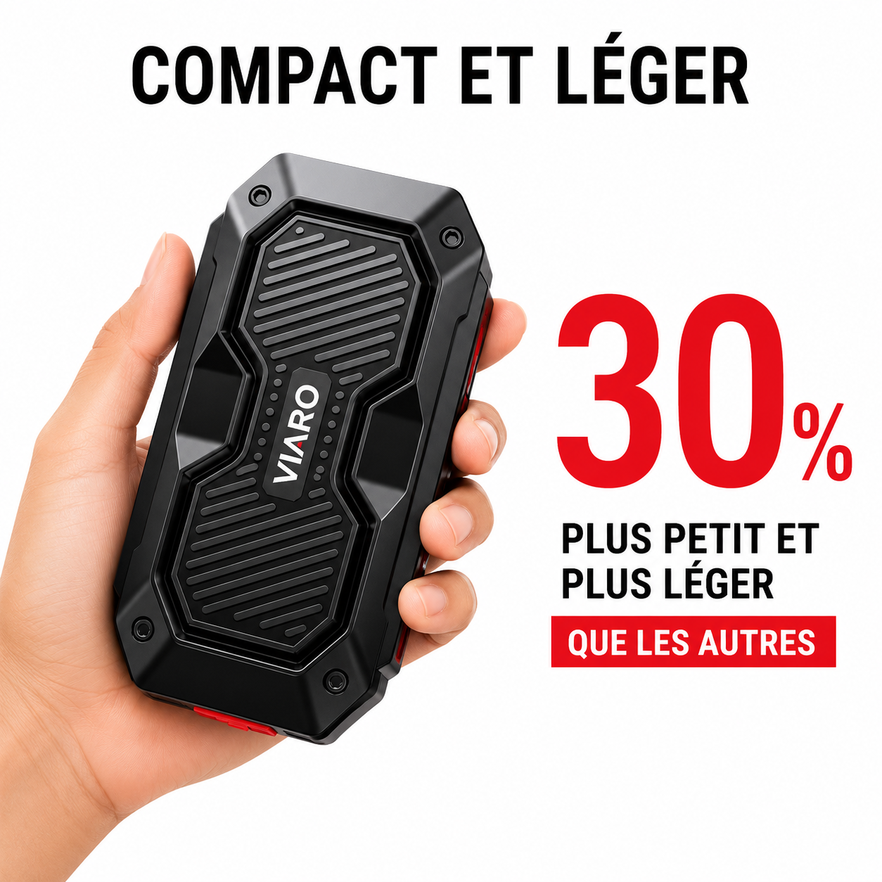 Booster Batterie 4000A 12V USB LED – Démarreur Portable VIARO Fusion pour Voiture et Utilitaire