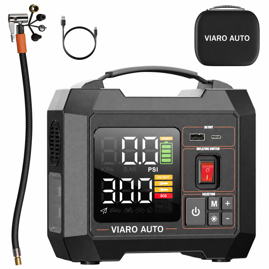 Gonfleur de Pneus Sans Fil 150 PSI, 45 L/min et Batterie 16 000 mAh