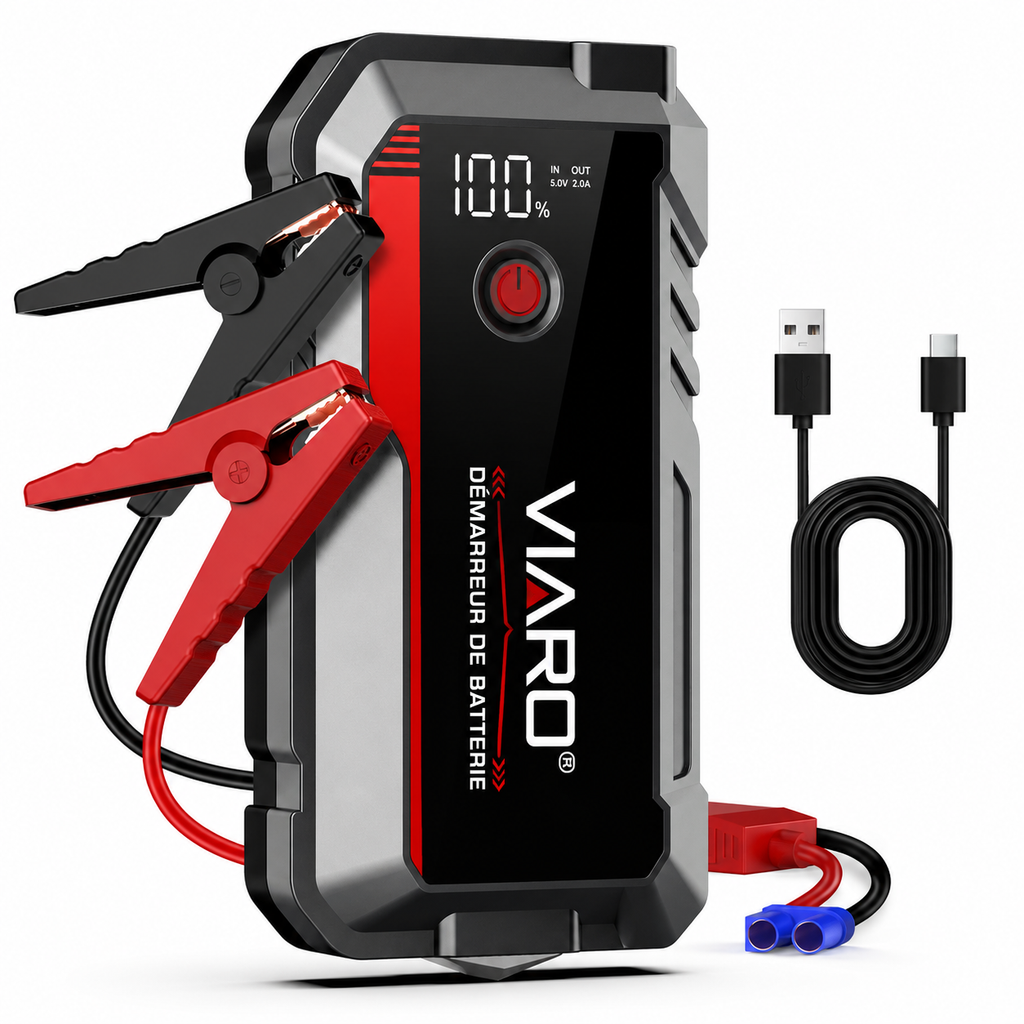 Booster Batterie Voiture VIARO Pro 3000A 25000mAh – Démarreur Portable 12V